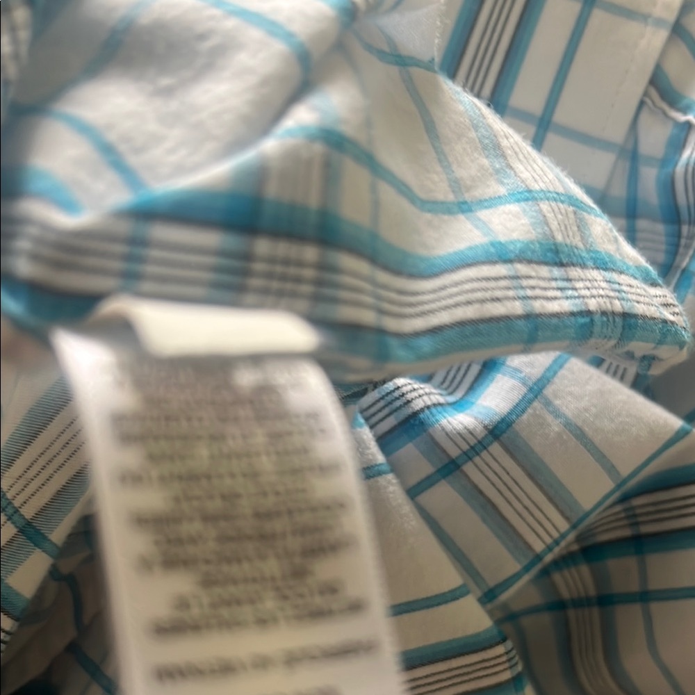 Express Men's Blue Plaid Shirt - Picture 4 of 4